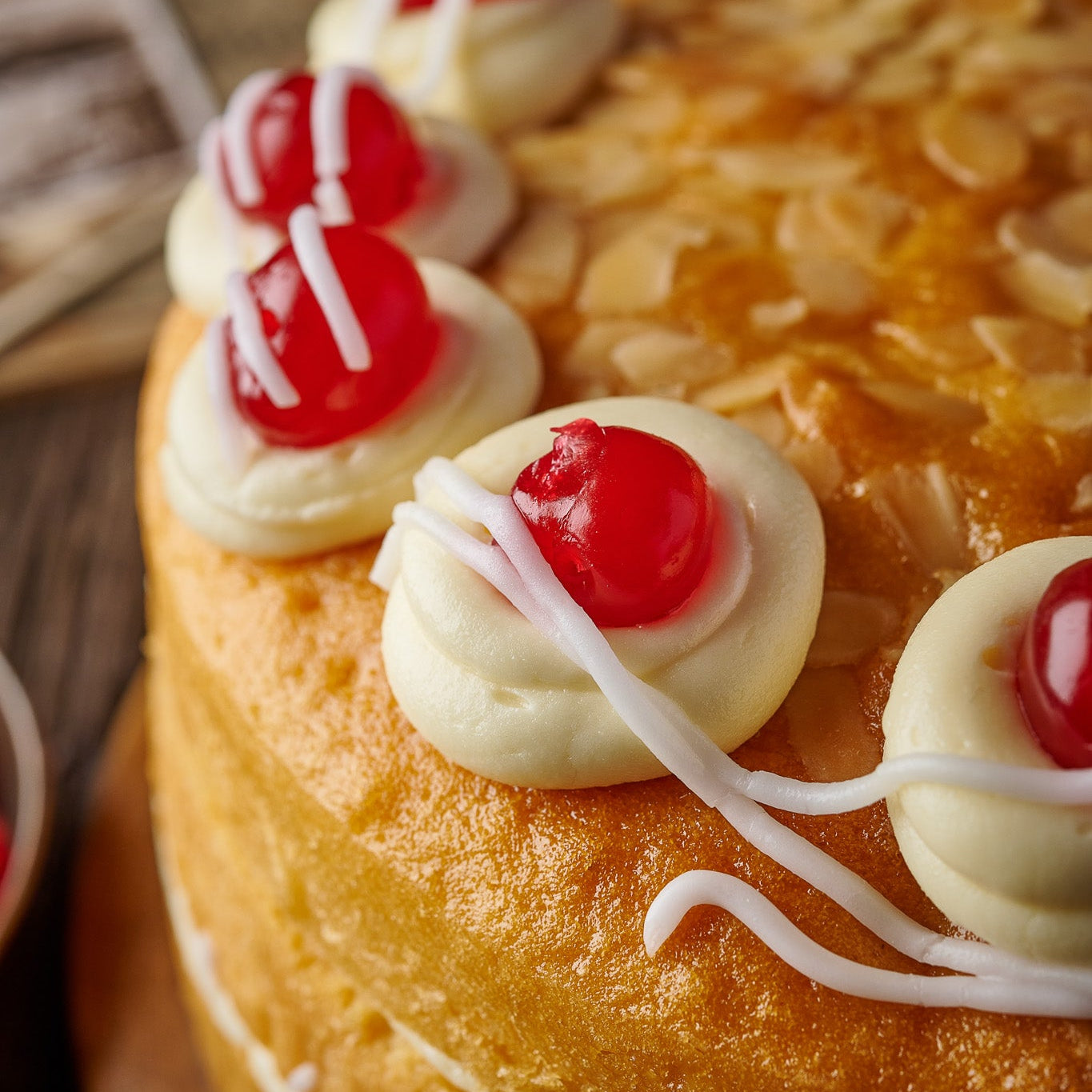 Cherry Bakewell Cake- NGCI (14 Portions)