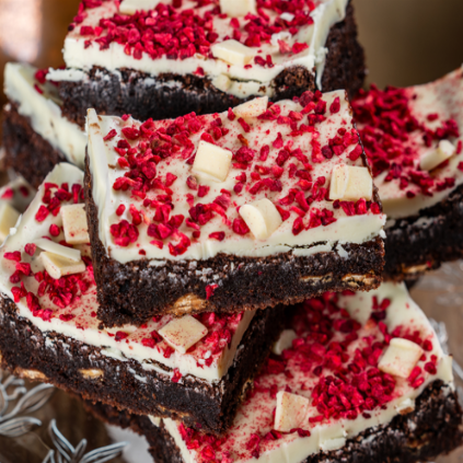 Raspberry & White Chocolate Loaded Brownie