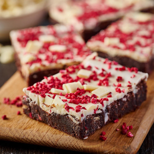 raspberry white chocolate brownie