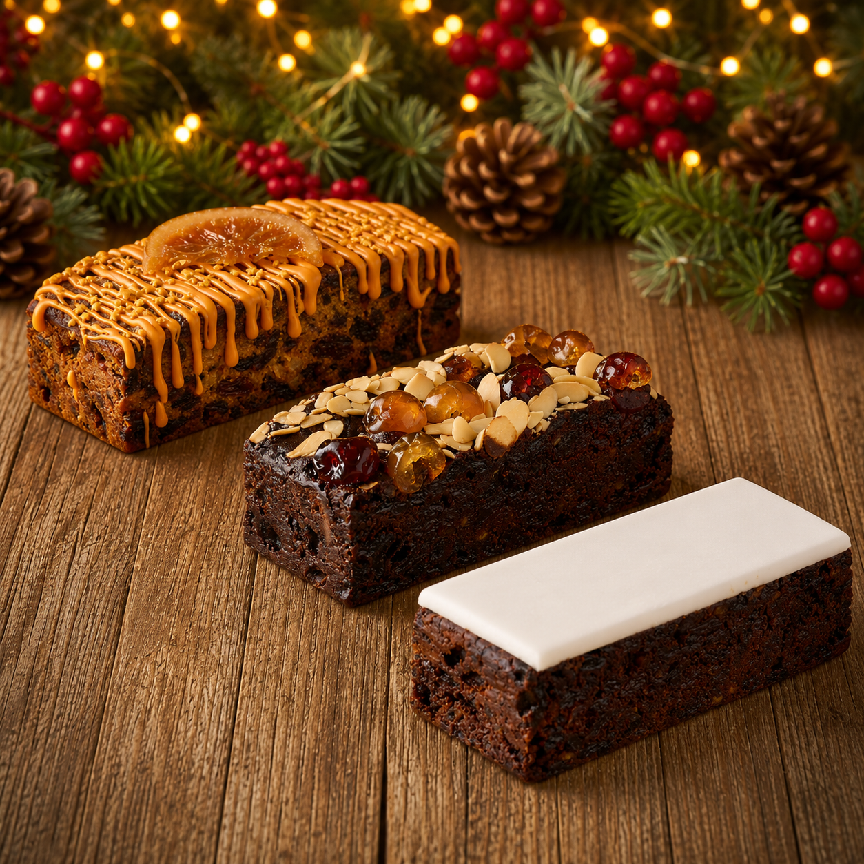 Trio of Festive Fruit Cakes