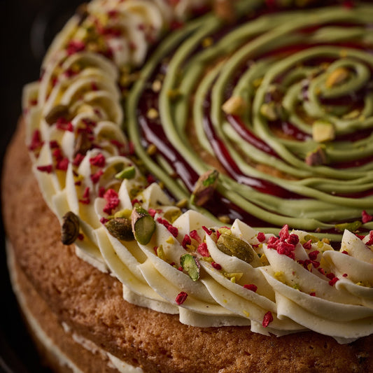 Rose, Raspberry & Pistachio Cake