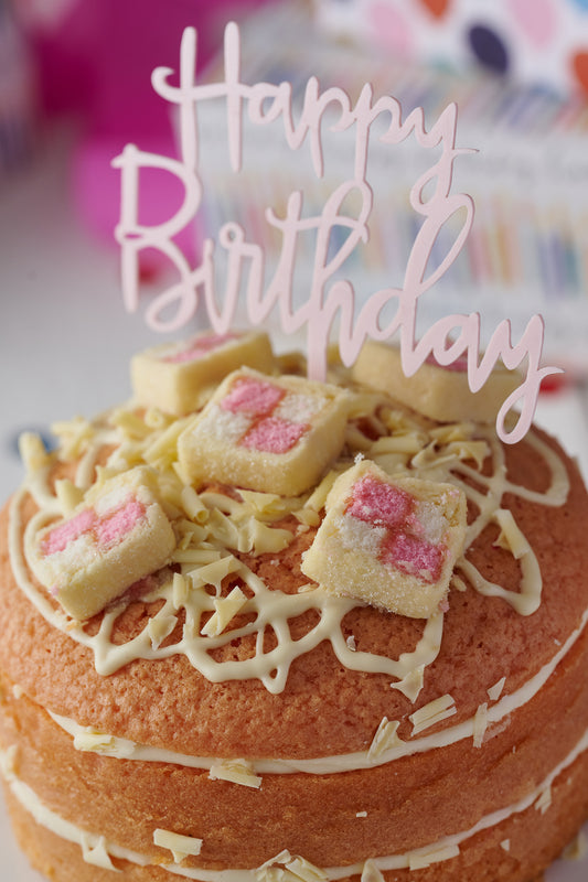 Happy Birthday Cake Topper- Pink
