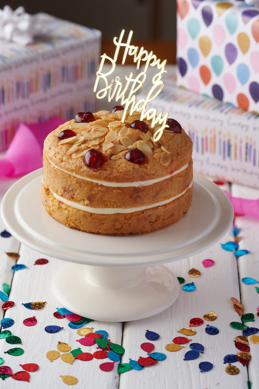 Happy Birthday Cake Topper- Gold