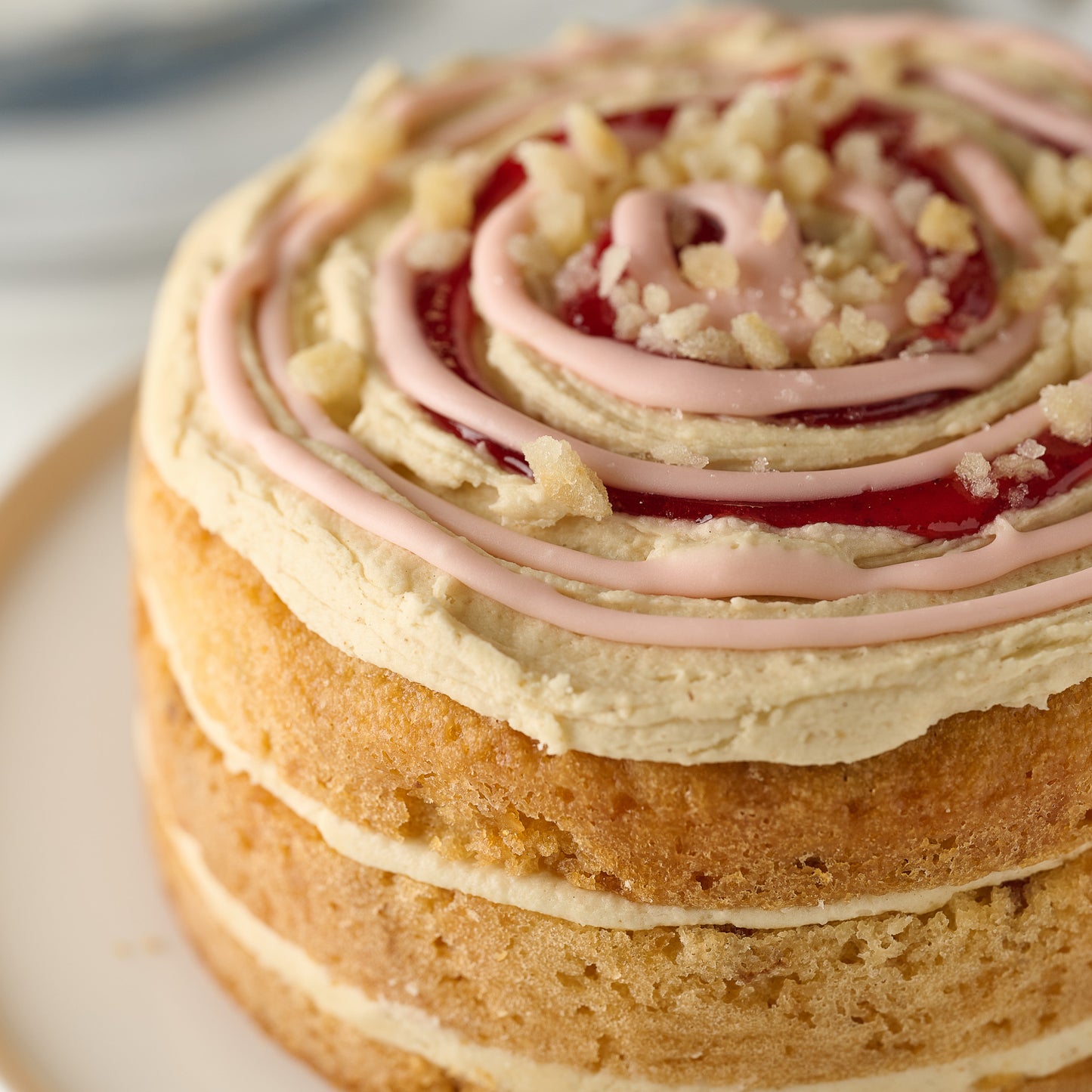 Rhubarb Strawberry & Ginger Cake- 6 Inch