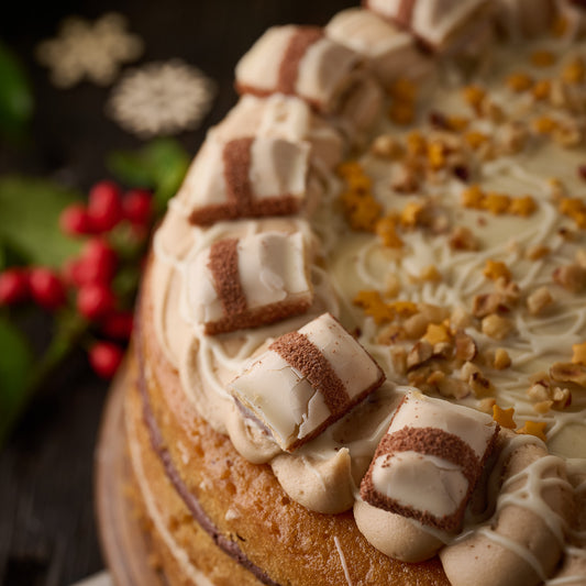 Festive Bueno & White Chocolate Cake (14 Portions)