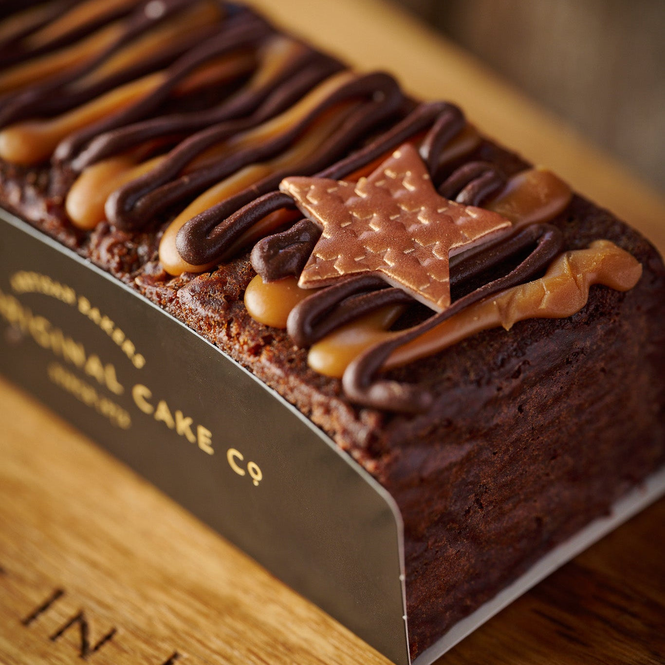 chocolate and caramel truffle cake