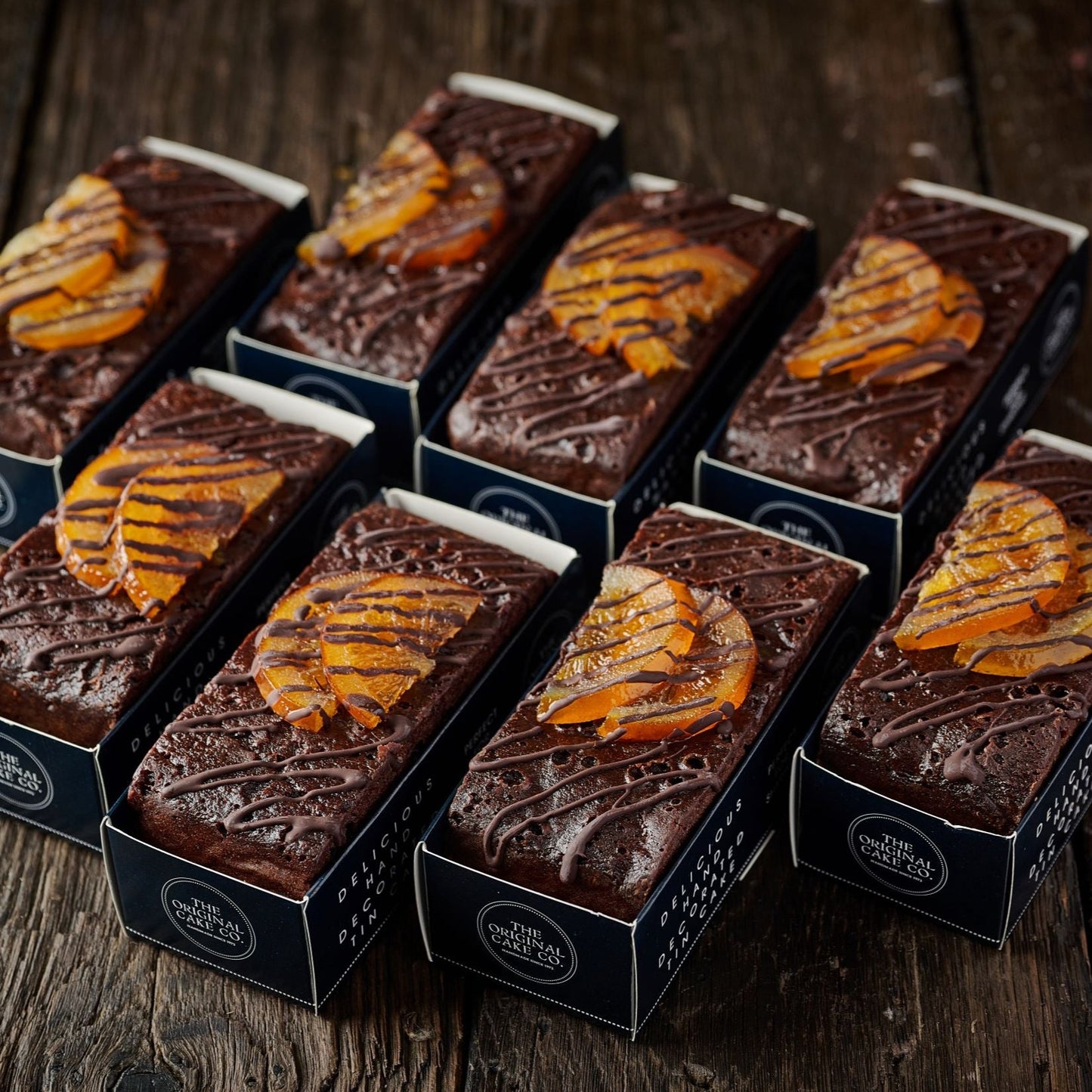 Chocolate truffle cake flavoured with Sicilian orange and topped with chocolate drizzle and candied orange