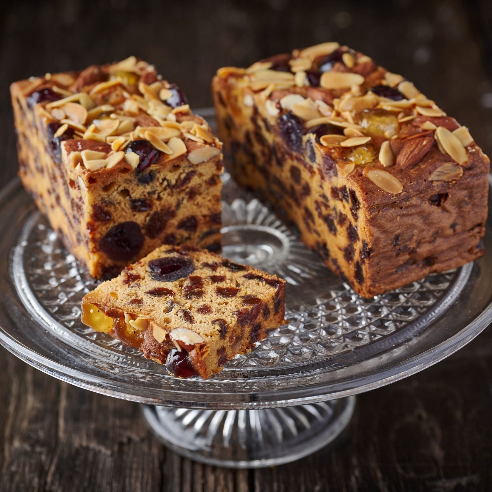 fruit cake with sultanas and cherries