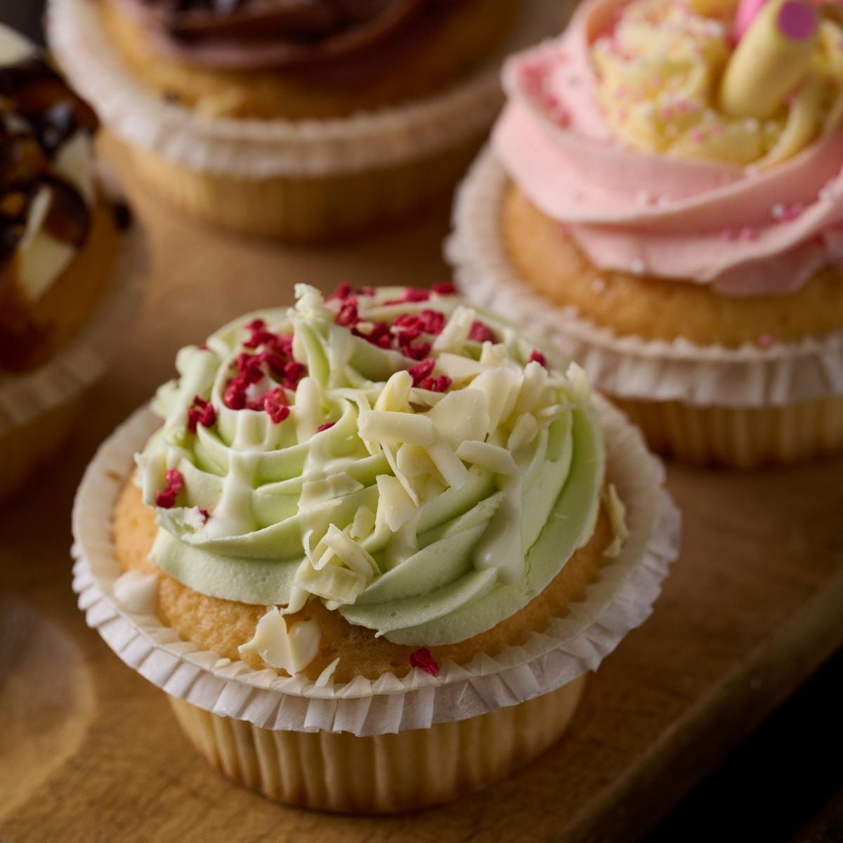 Lime raspberry and white chocolate cupcake 