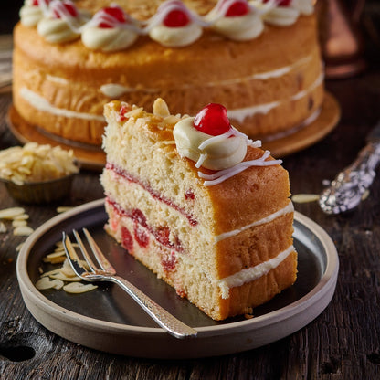 Cherry Bakewell Cake- NGCI (14 Portions)
