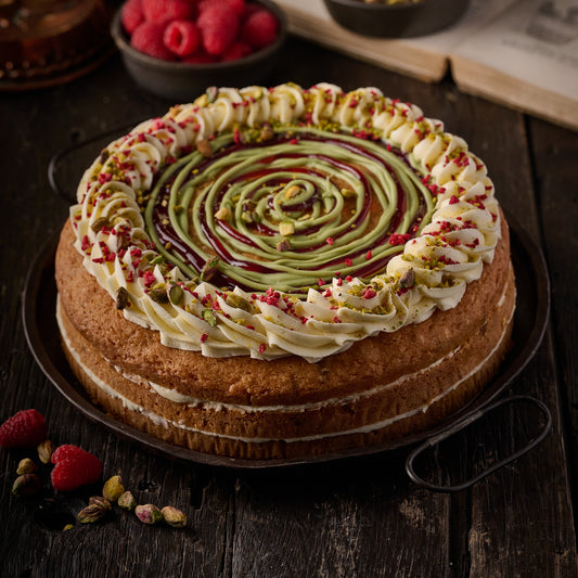 Rose, Raspberry & Pistachio Cake
