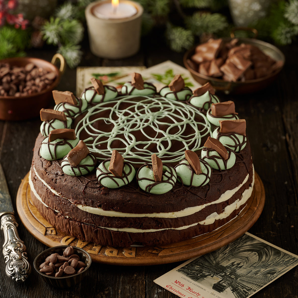 Galaxy Mint Chocolate Cake