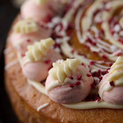 Winter Raspberry, Cranberry & White Chocolate Cake- NGCI (14 portions)
