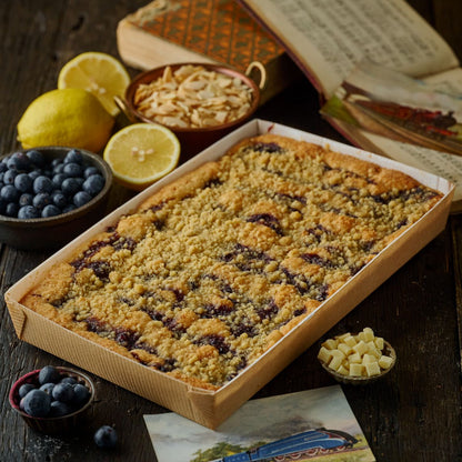 lemon and blueberry frangipane tart 