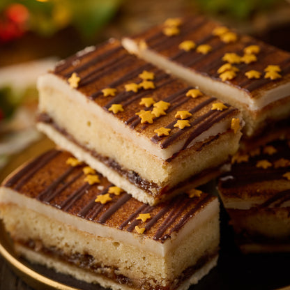 slices of marzipan and mincemeat tart