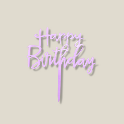 Happy Birthday Cake Topper- Pink