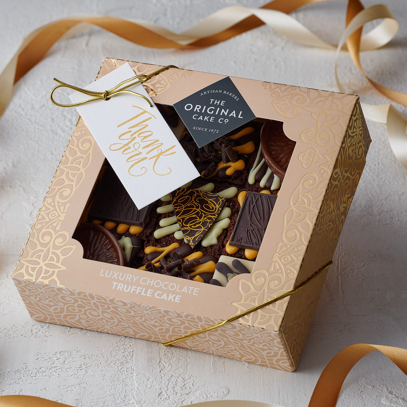 chocolate ornage cake thank you gift box