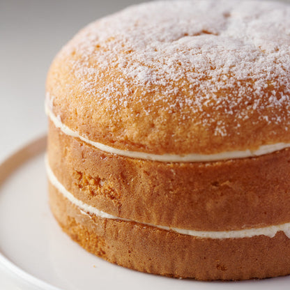 victoria sponge birthday cake close up 